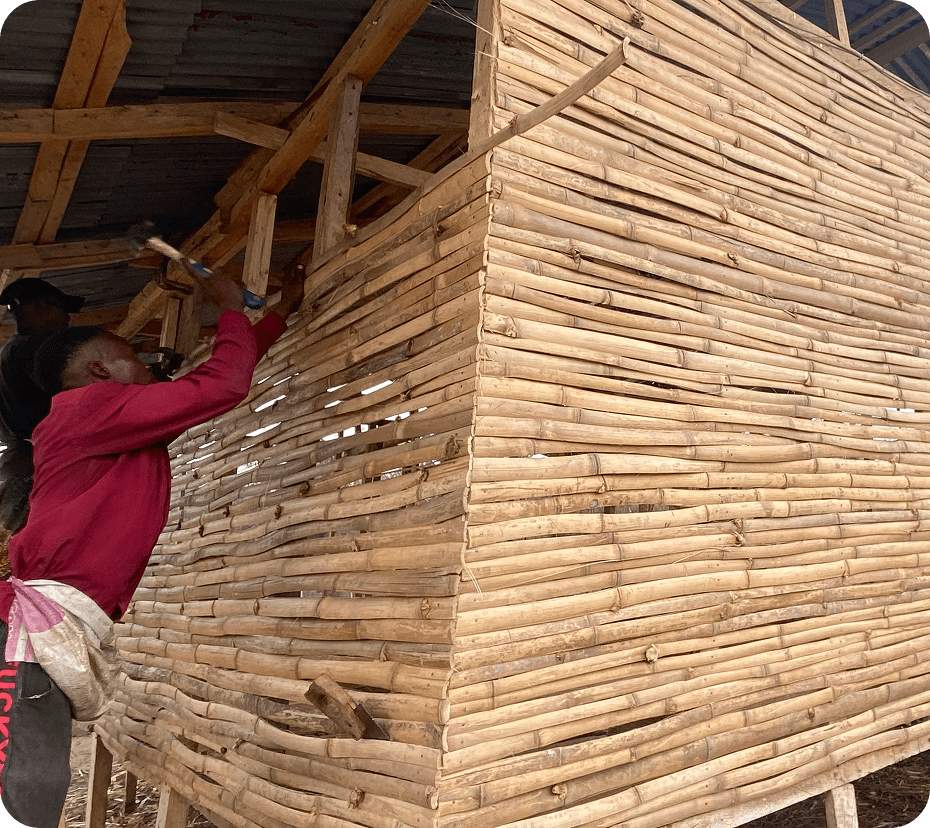 Bamboo Pen in construction